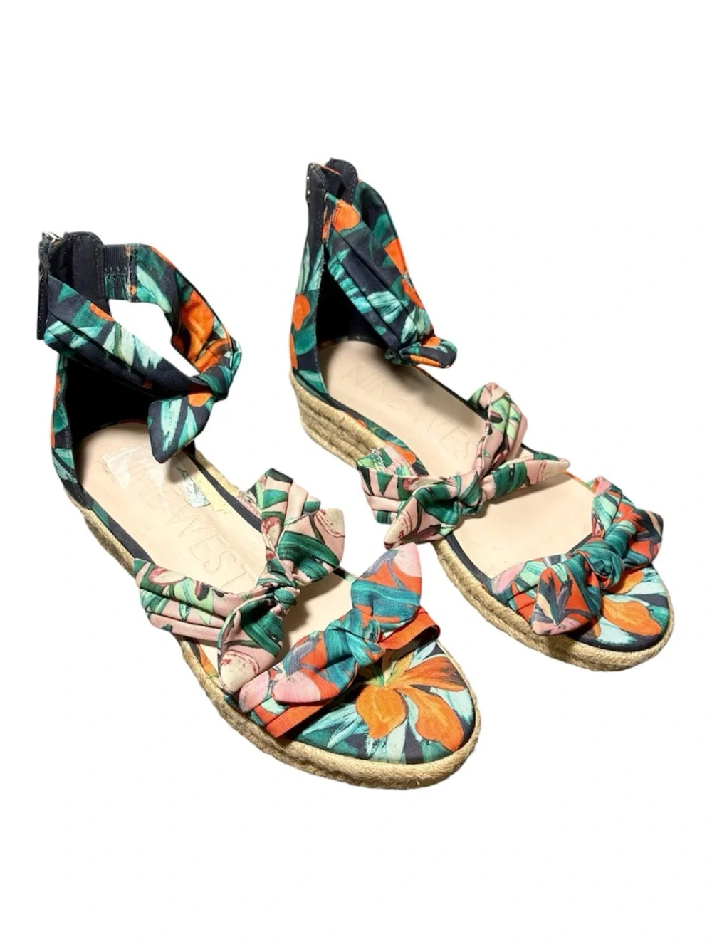 NINE WEST Floral Tie-Knot Espadrille Sandals